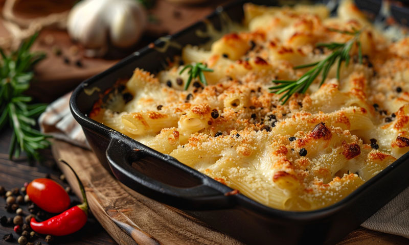 pasta al horno con Queso Ibores